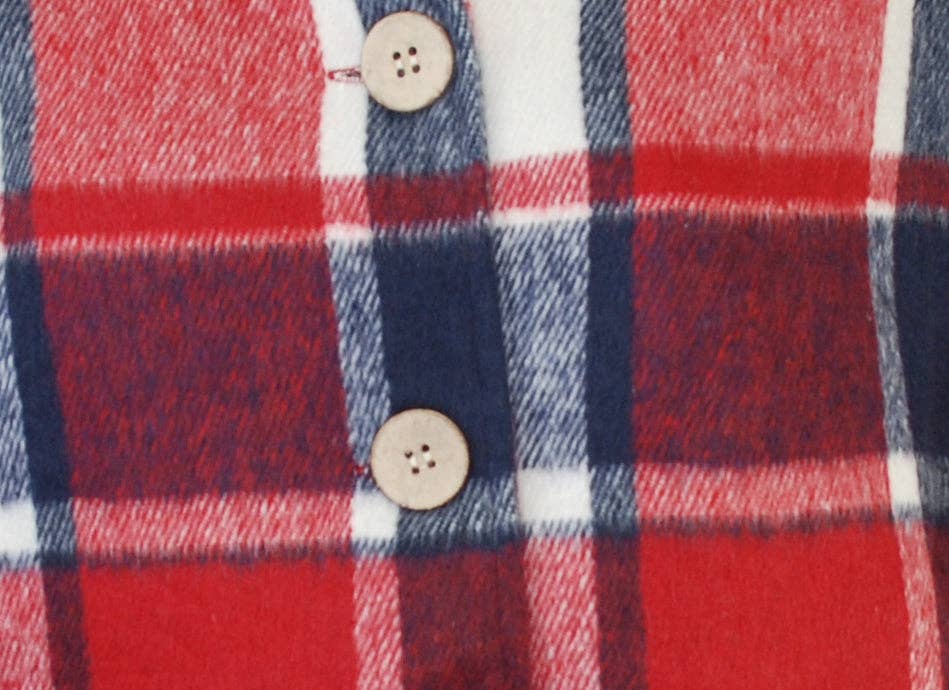 1940's Button Down Jacket-Röd/Blå